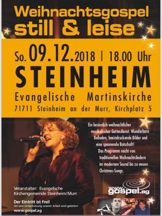 Weihnachtskonzert Gospel.AG Band in Steinheim/Murr 2018